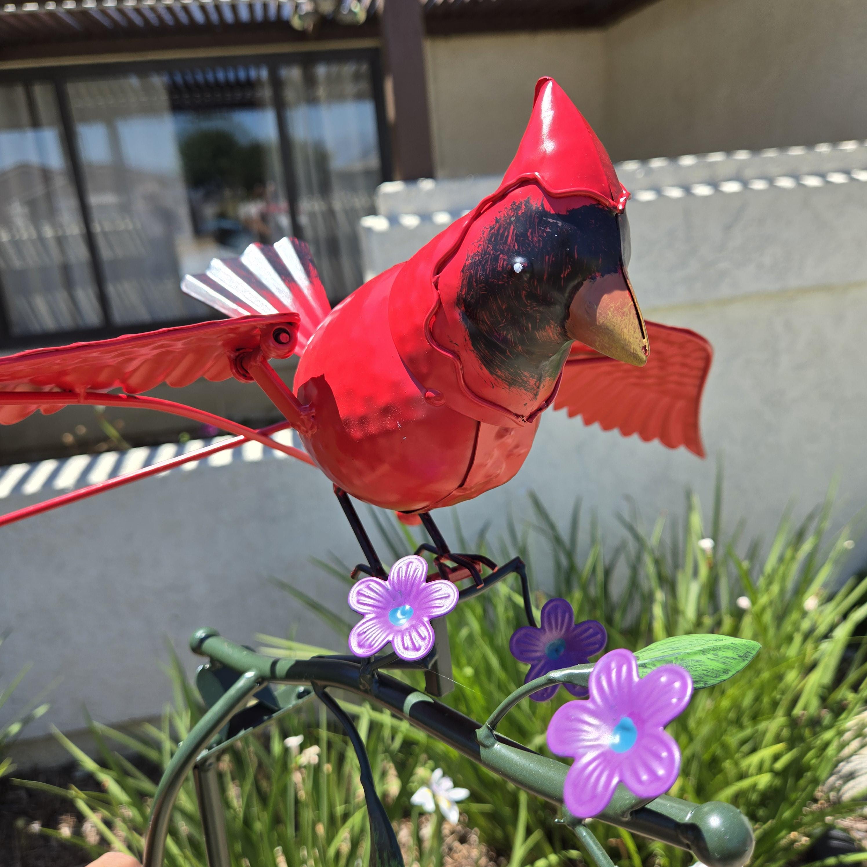 Metal Flying Cardinal Rocker: Balancing Garden Ornament Decoration Christmas decorations