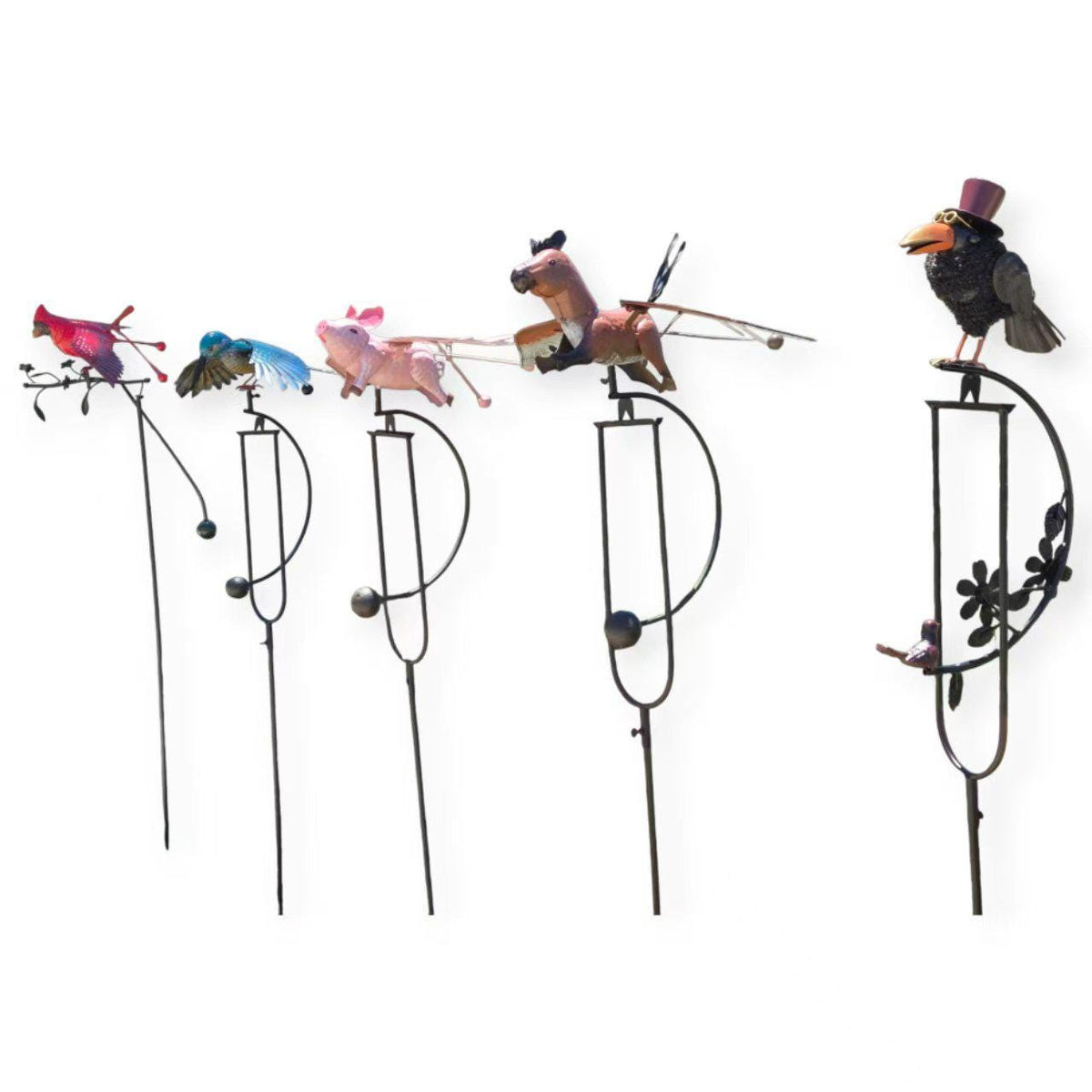 Metal Flying Cardinal Rocker: Balancing Garden Ornament Decoration Christmas decorations