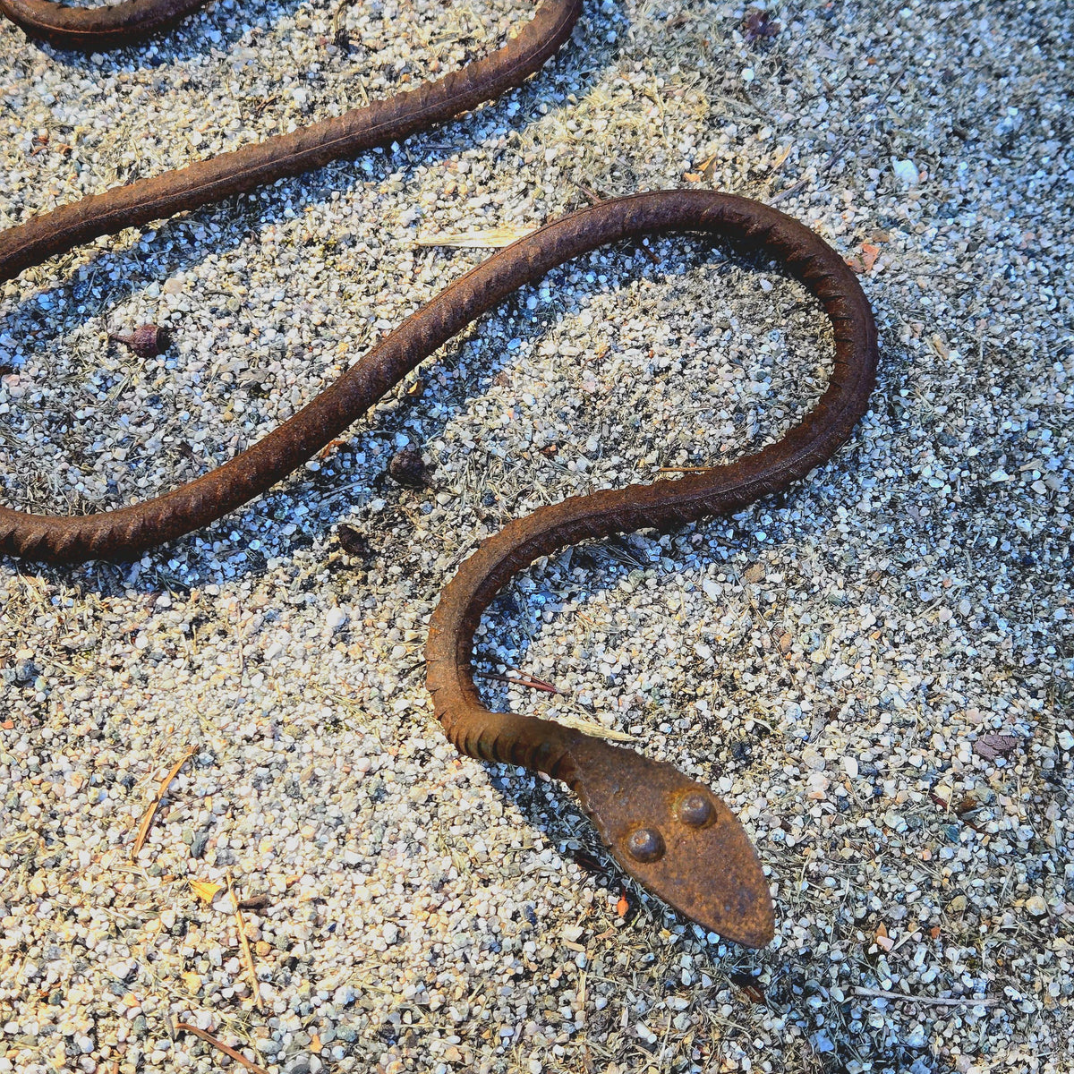Rustic Metal Snake Garden Art: Outdoor Wildlife Sculpture