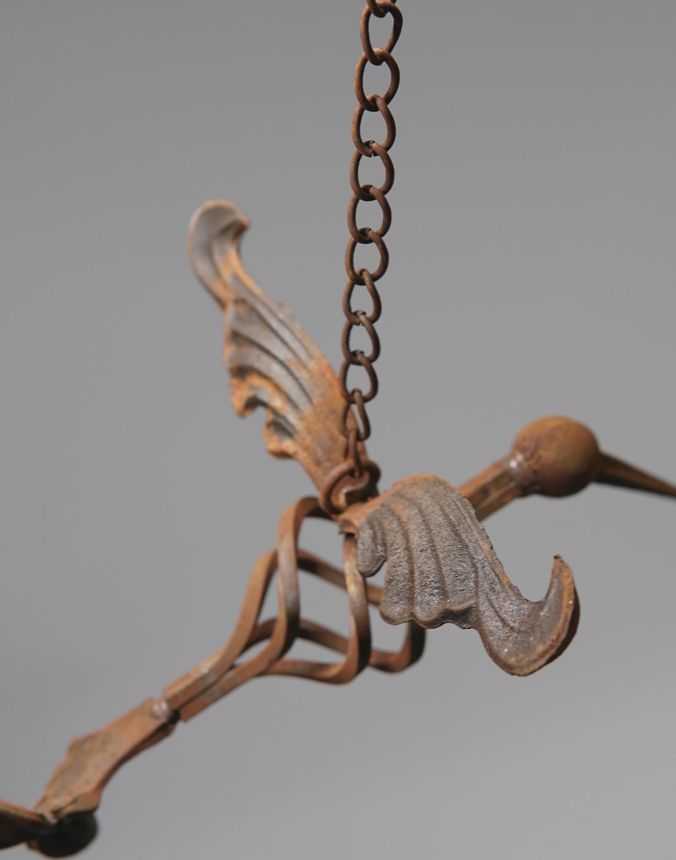 Rustic Cast Iron Hummingbird Wind Chime – Vintage Rust Finish Hanging Bell Garden Ornament