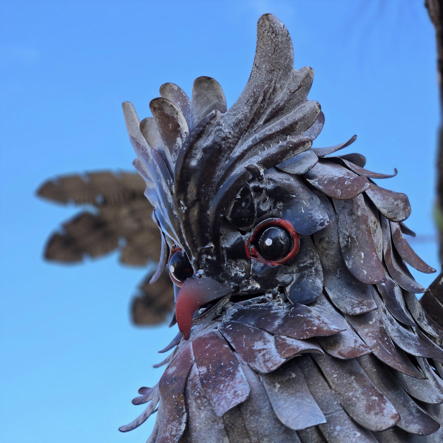 Rustic Metal Owl Wall Sculpture