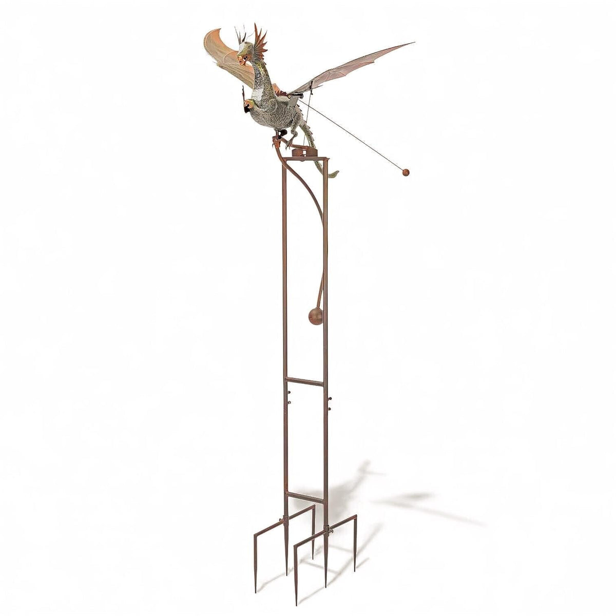 Metal Dragon Rocker – Rustic Outdoor Sculpture, Yard Art Decor