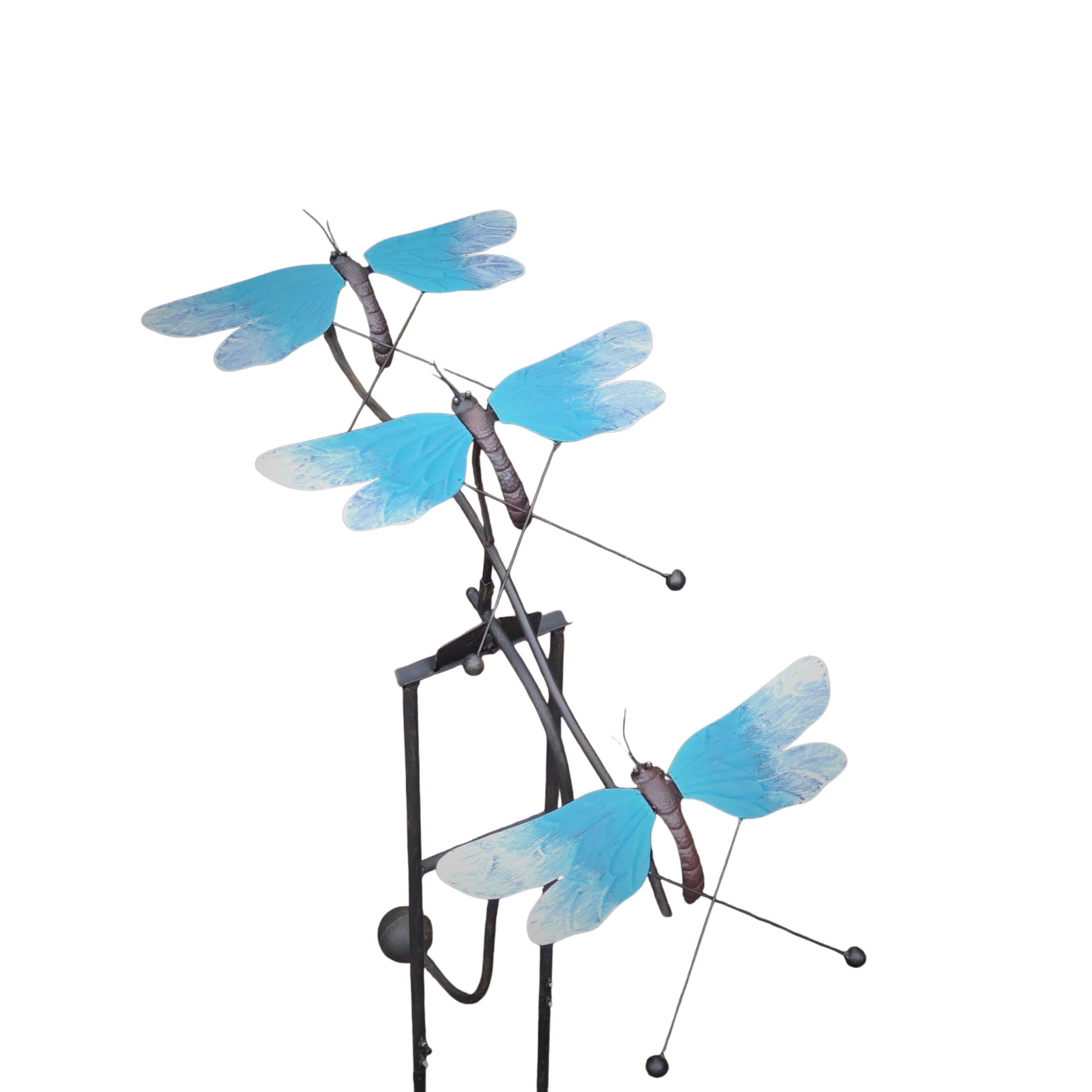 Rustic Metal Dragonfly Garden Balancer – Vintage Yard Art Outdoor Lawn Sculpture