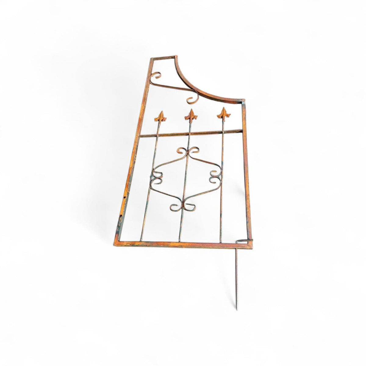 Rustic Metal Garden Arbor – Vintage Iron Gate, Scrollwork Details