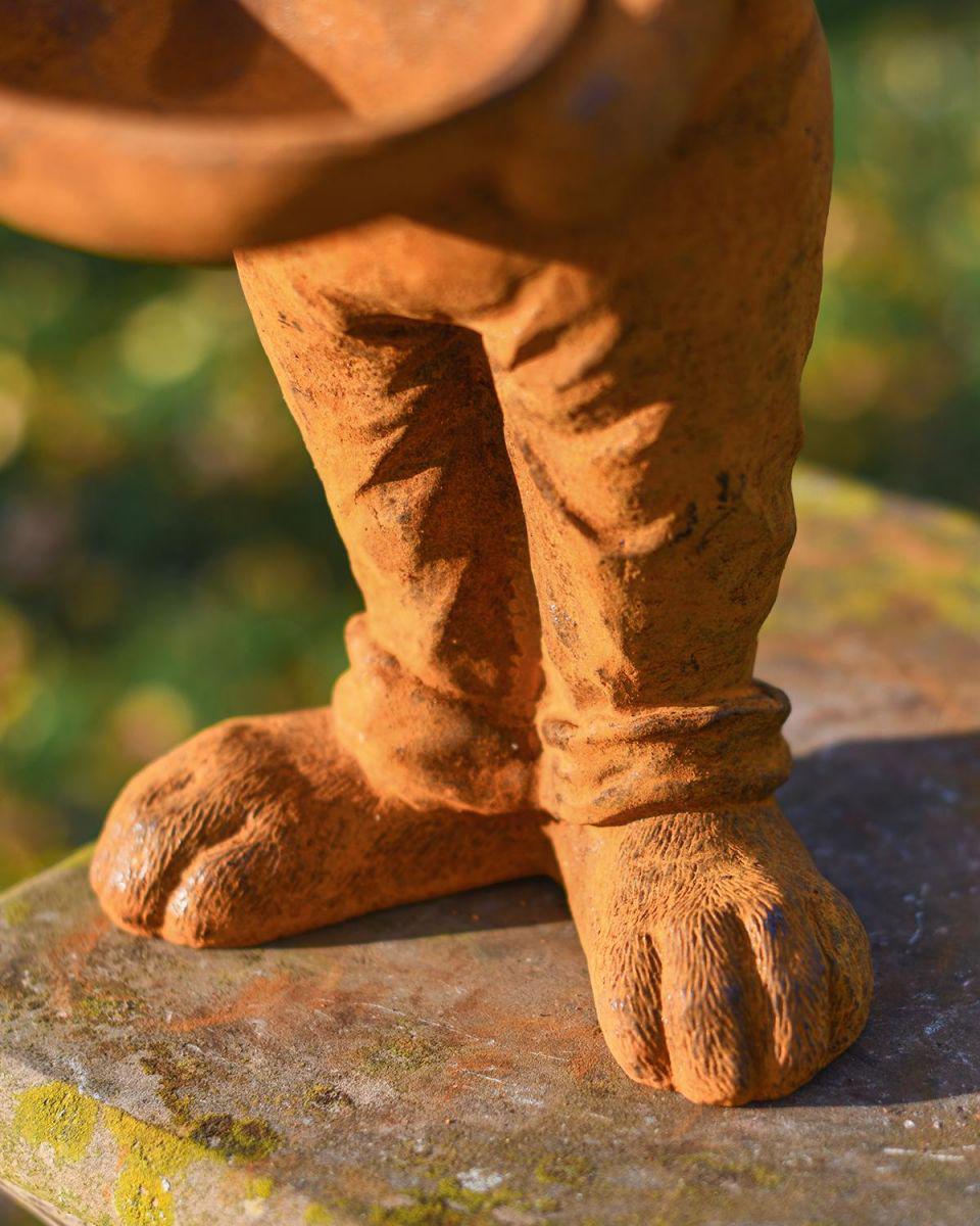 Cast Iron Bunny Bird Feeder: Easter Rustic Garden Decor