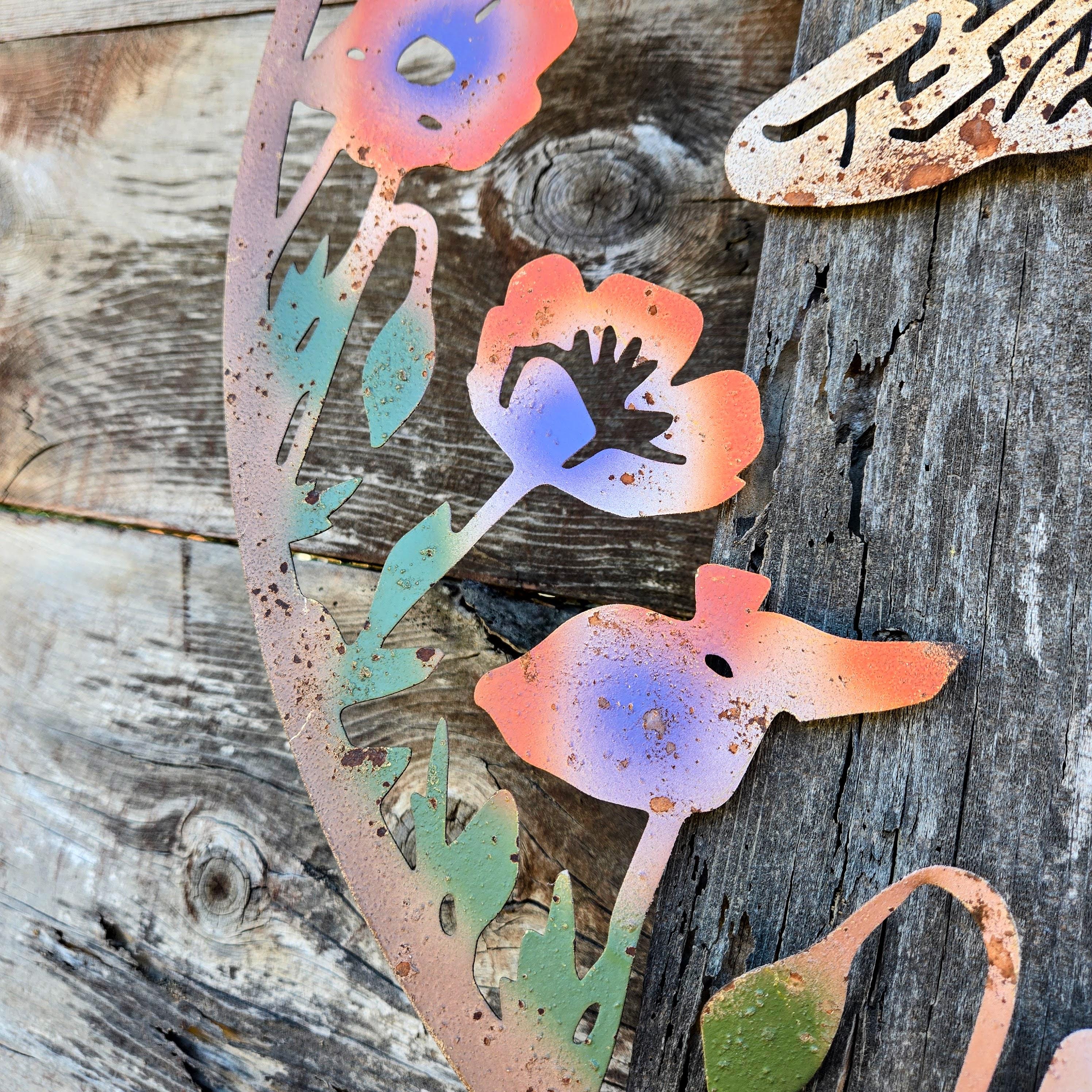Vintage Metal Bee Wall Art – Rustic Garden & Boho Outdoor Wall Decor