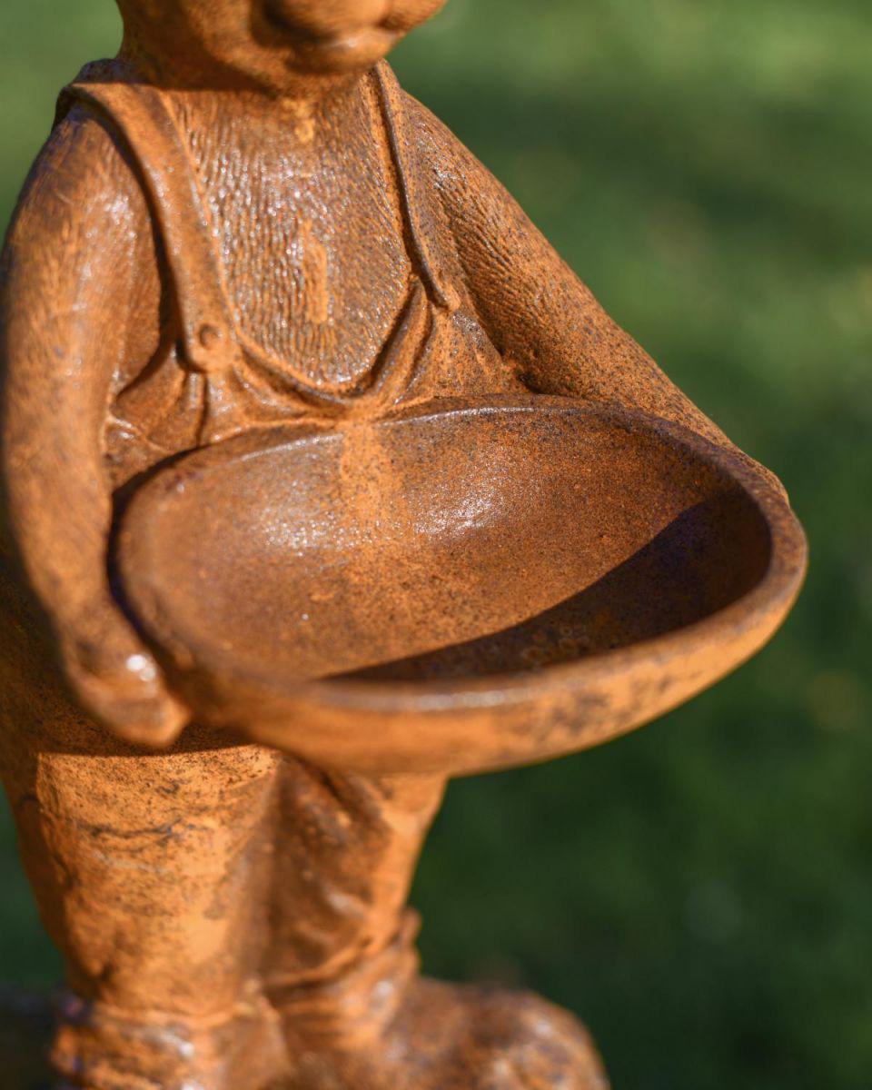 Cast Iron Bunny Bird Feeder: Easter Rustic Garden Decor