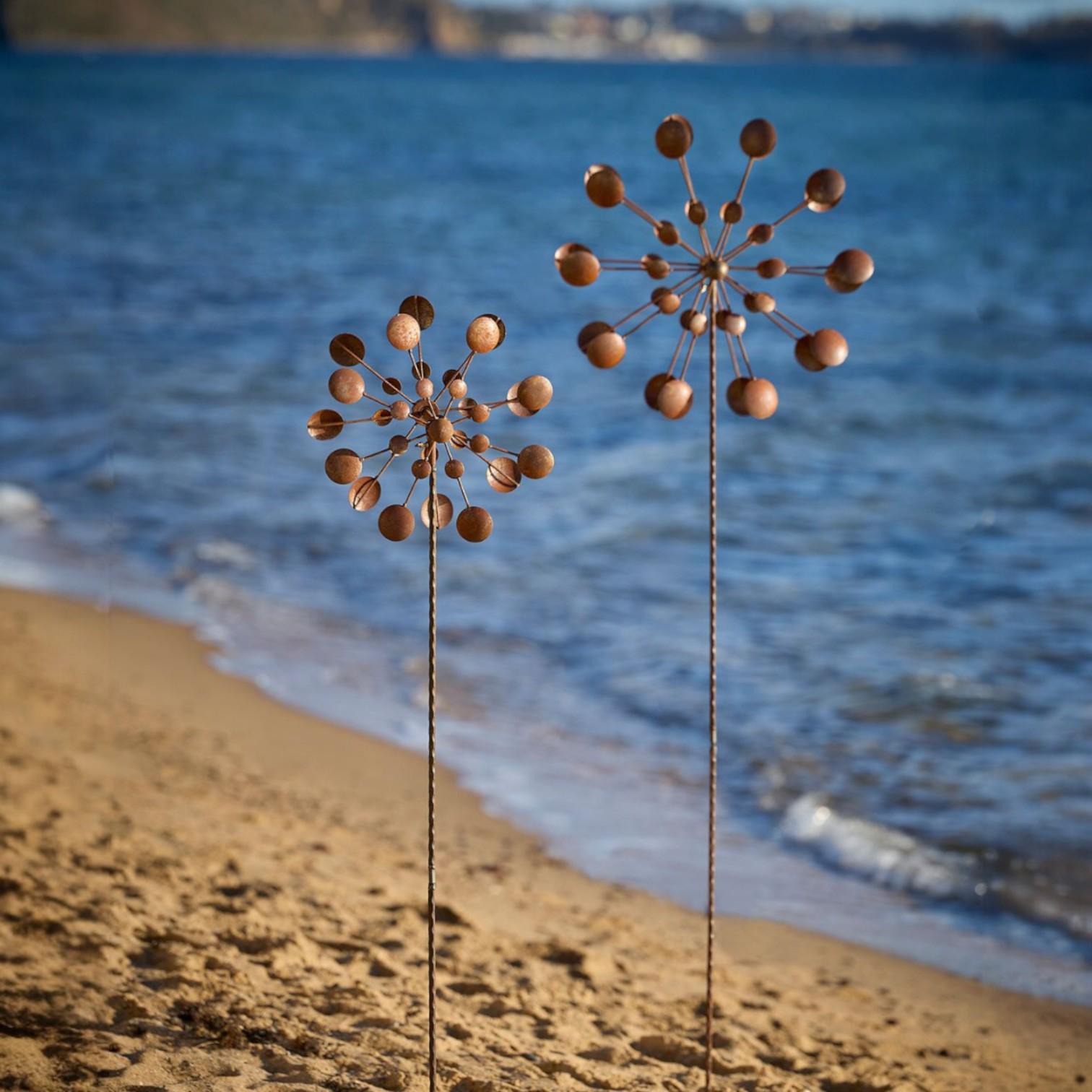Rusty Carnival Wind Spinner — Metal Garden Ornament