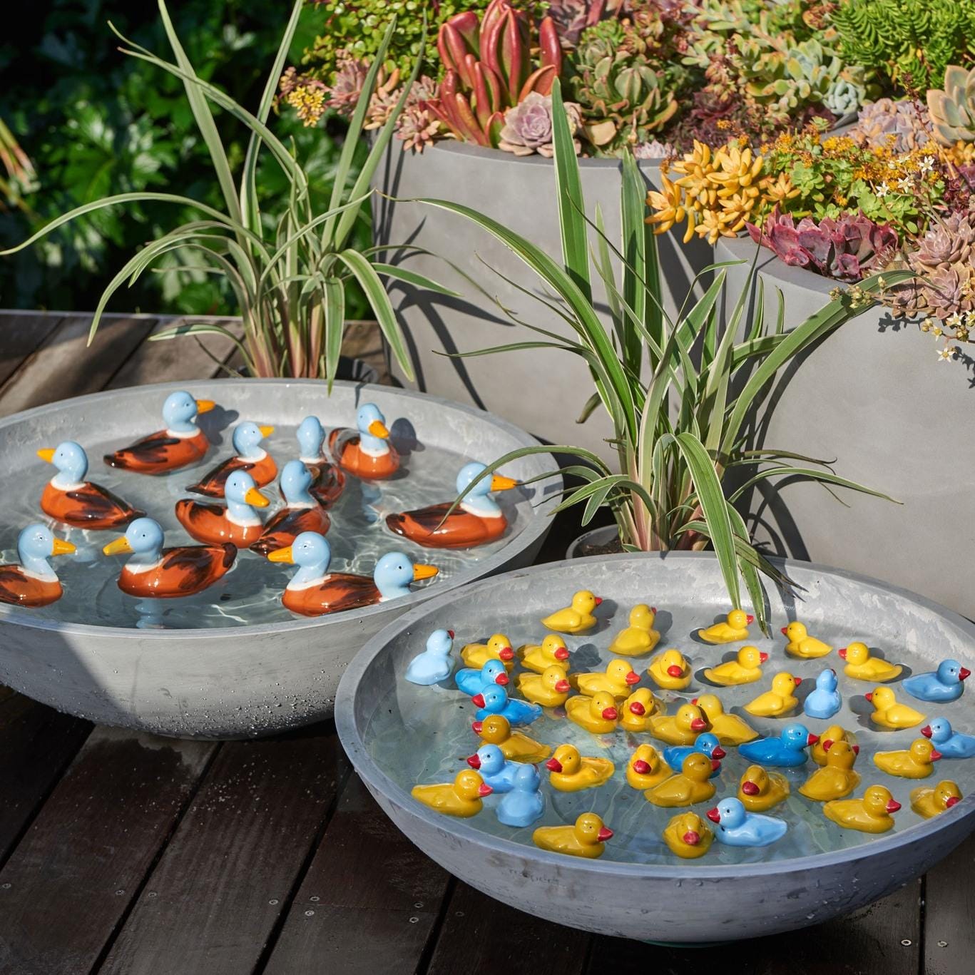 Ceramic Duck Ornament – Bird Bath Decor | Fountain Decor
