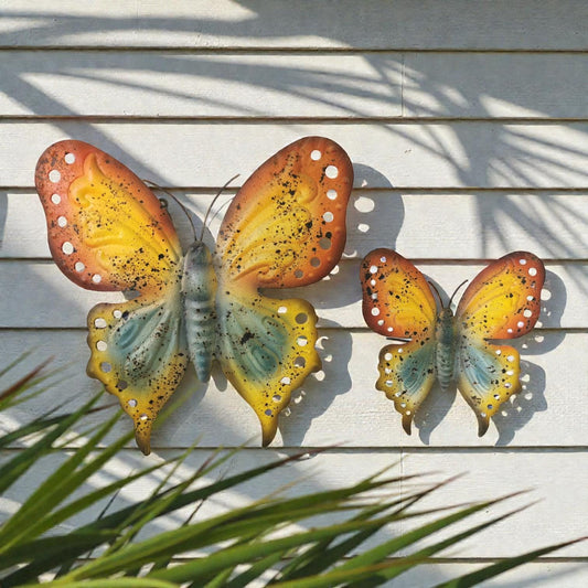 Rustic Metal Butterfly for Wall Hanging or Tabletop, Set of 2