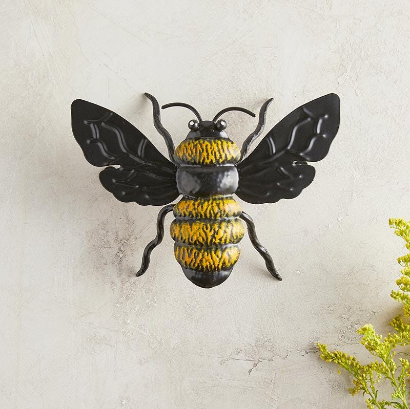 Rustic Metal Bees for Wall Hanging or Tabletop, Set of 2