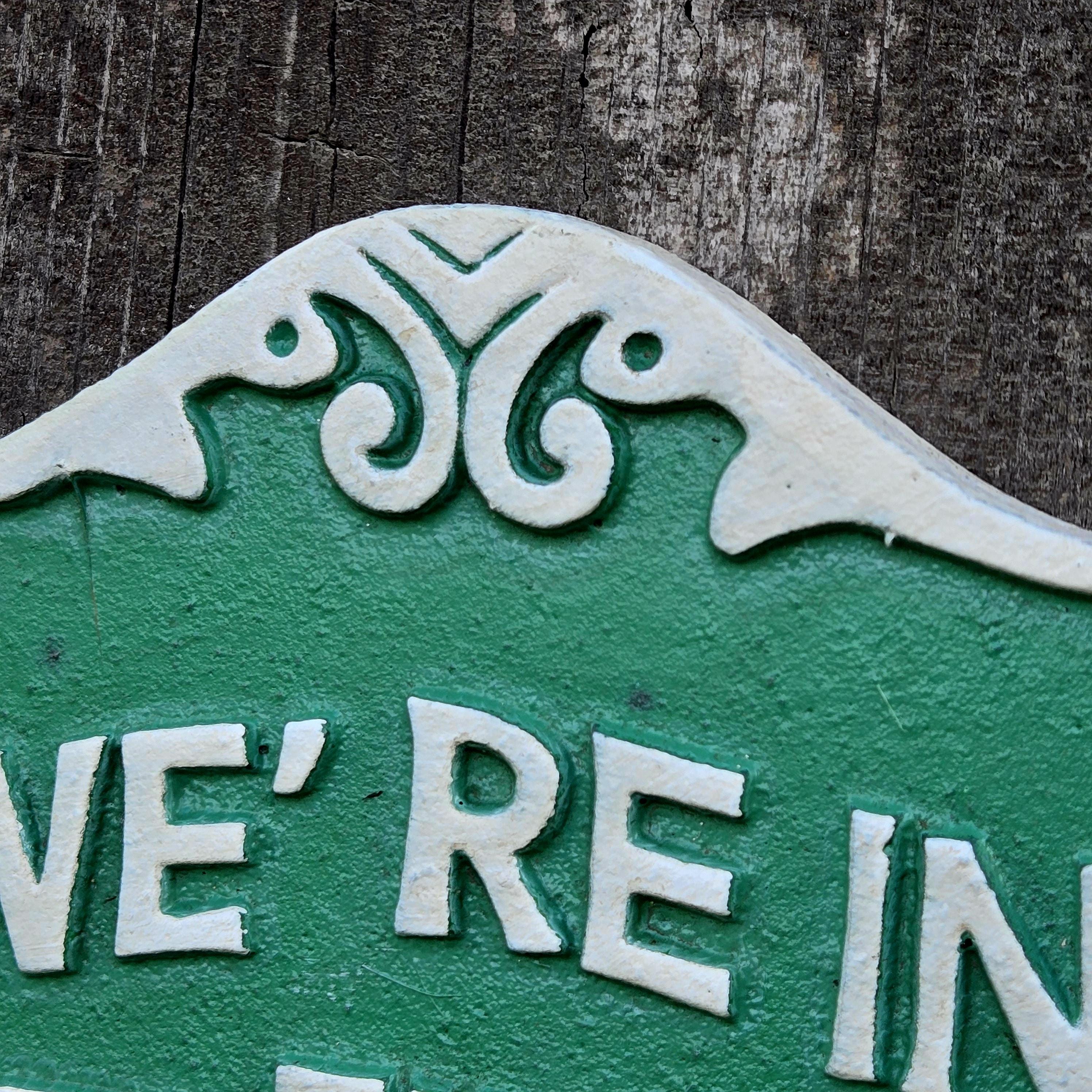 Cast Iron Garden Signs Set – Rustic Farmhouse Outdoor Decor, Welcoming Messages