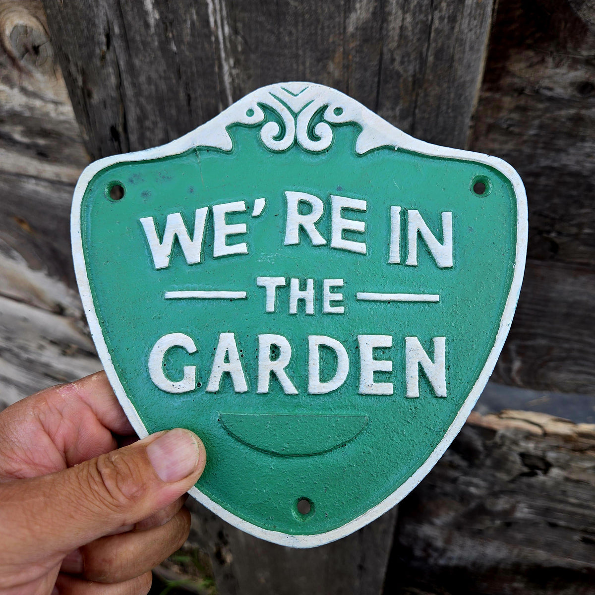 Cast Iron Garden Signs Set – Rustic Farmhouse Outdoor Decor, Welcoming Messages