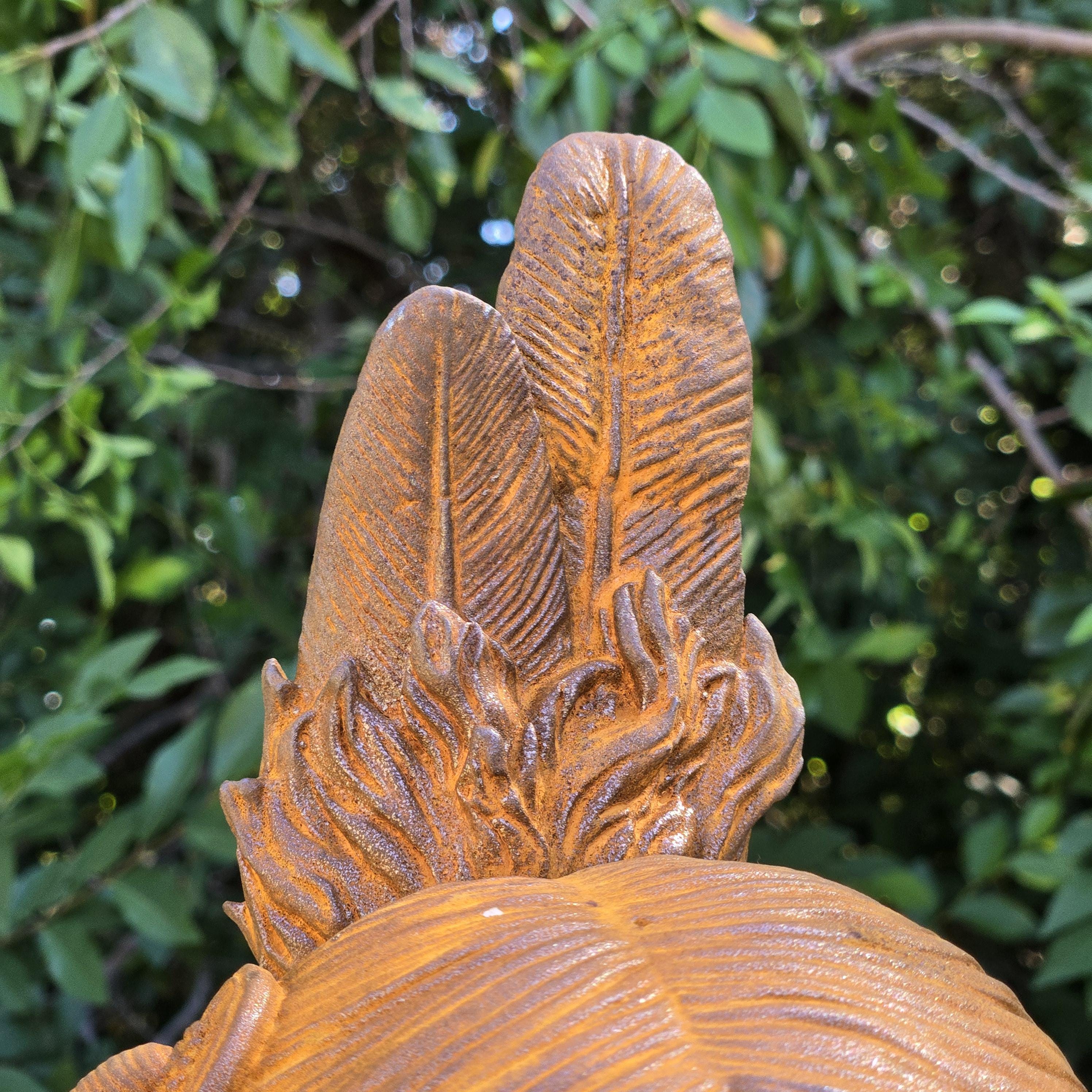 Cast Iron Native American Woman Bust Statue – Rustic Vintage Garden Sculpture Outdoor Yard Art