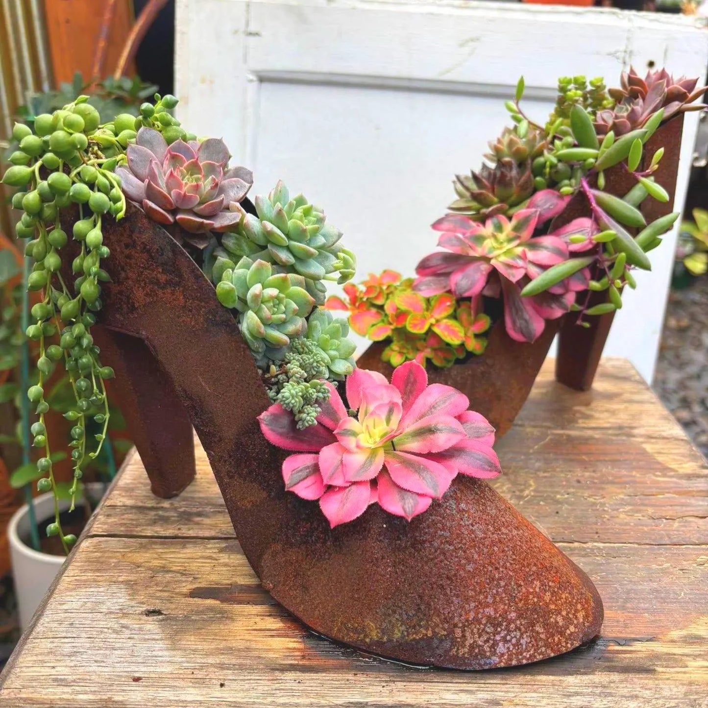 Metal High Heel Planter