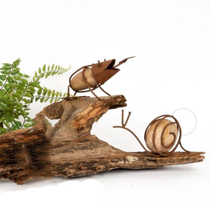 Rustic Metal Garden Animal Sculptures – Bee, Frog, Snail, Spider Yard Art
