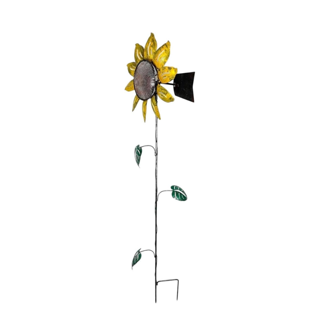 Metal Sunflower kinetic Wind Spinner Garden Stake – Rustic Yard Art Rotating Wheel Farmhouse Decor