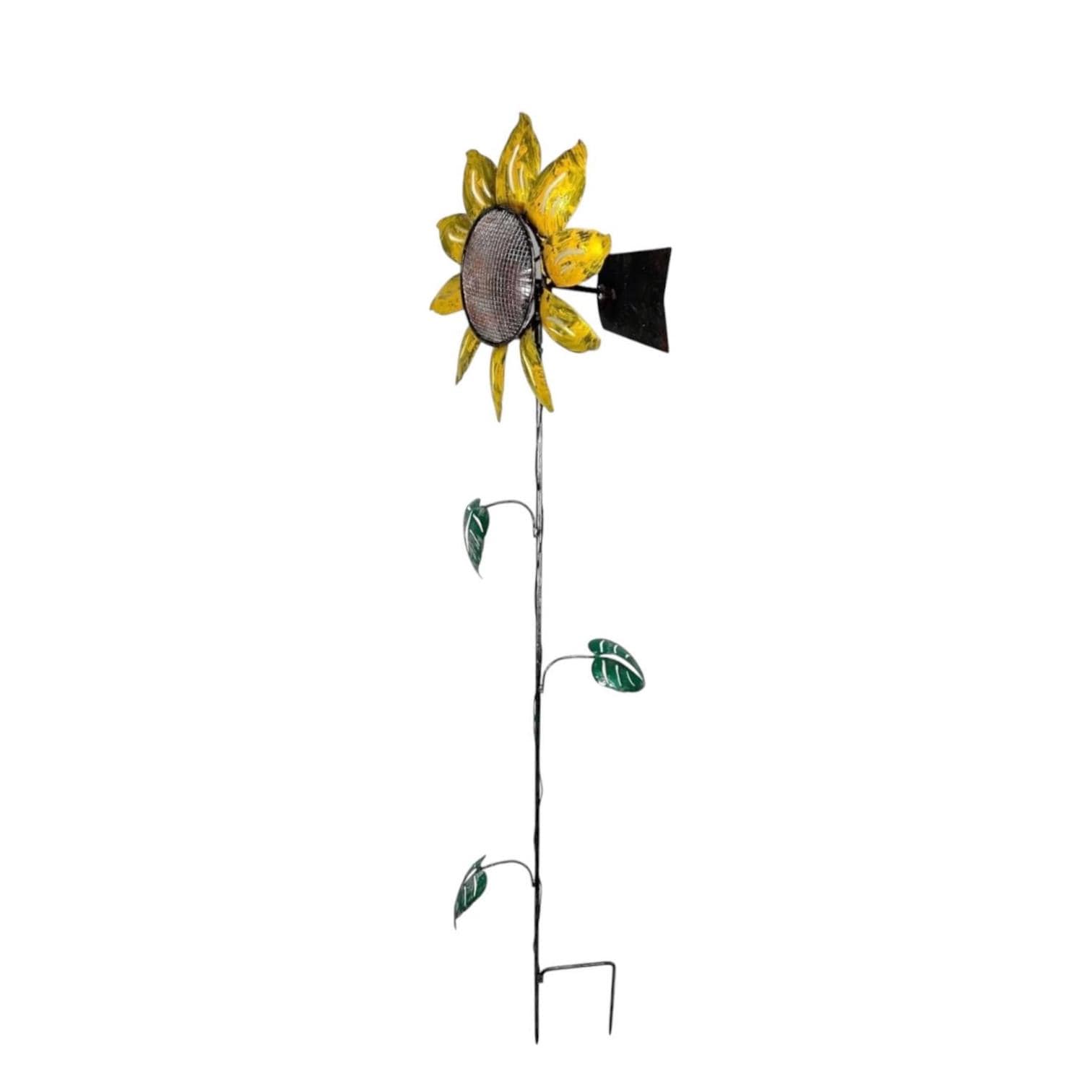 Metal Sunflower kinetic Wind Spinner Garden Stake – 58" Rustic Yard Art Rotating Wheel Farmhouse Decor