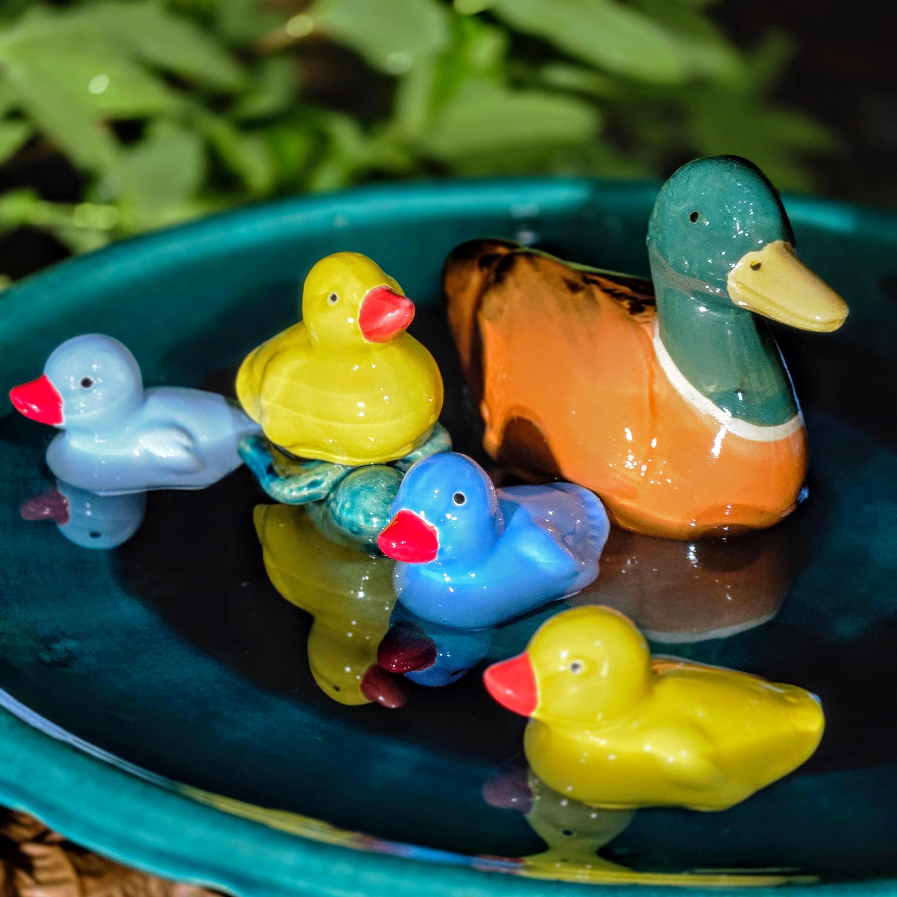 Ceramic Duck Ornament – Bird Bath Decor | Fountain Decor