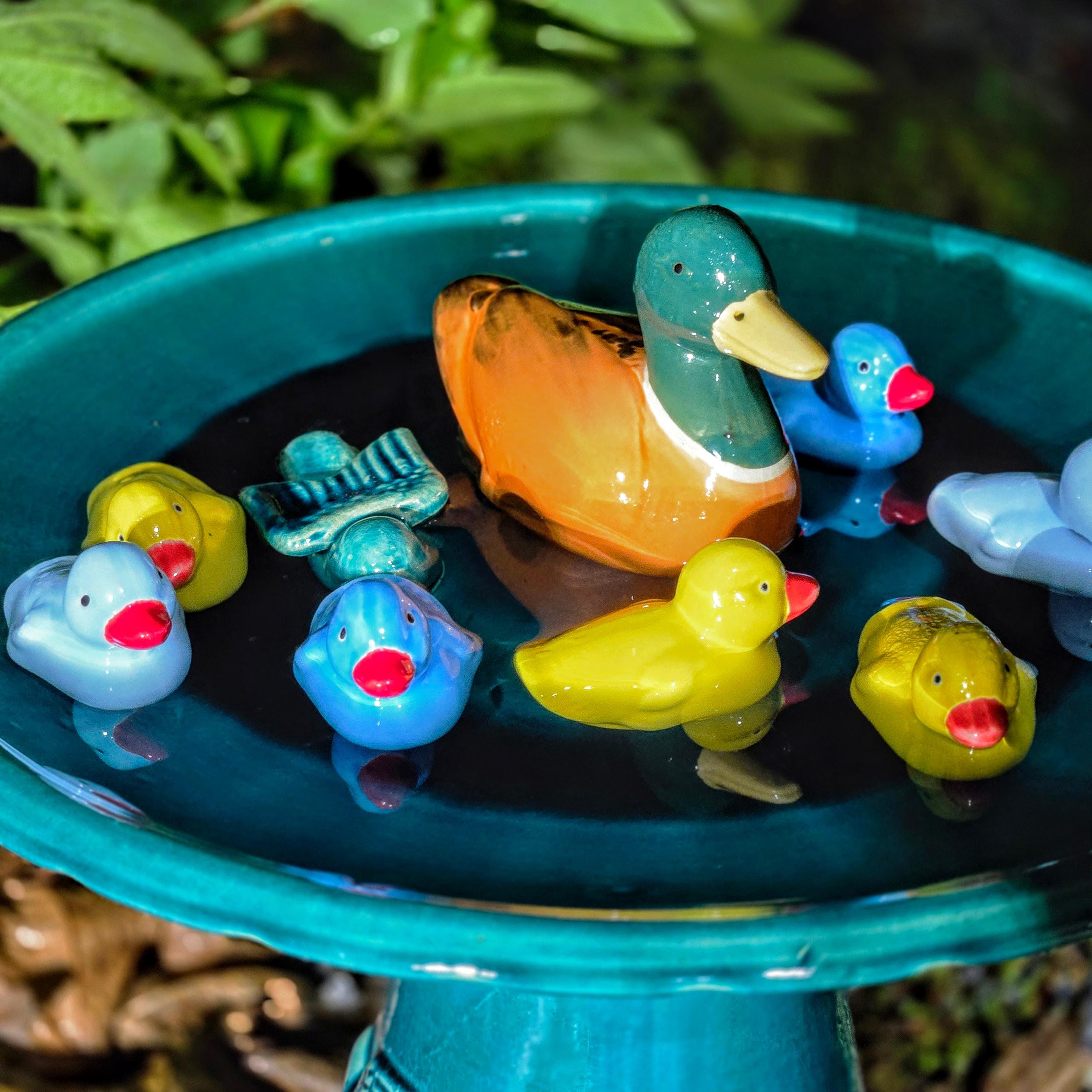 Ceramic Duck Ornament – Bird Bath Decor | Fountain Decor