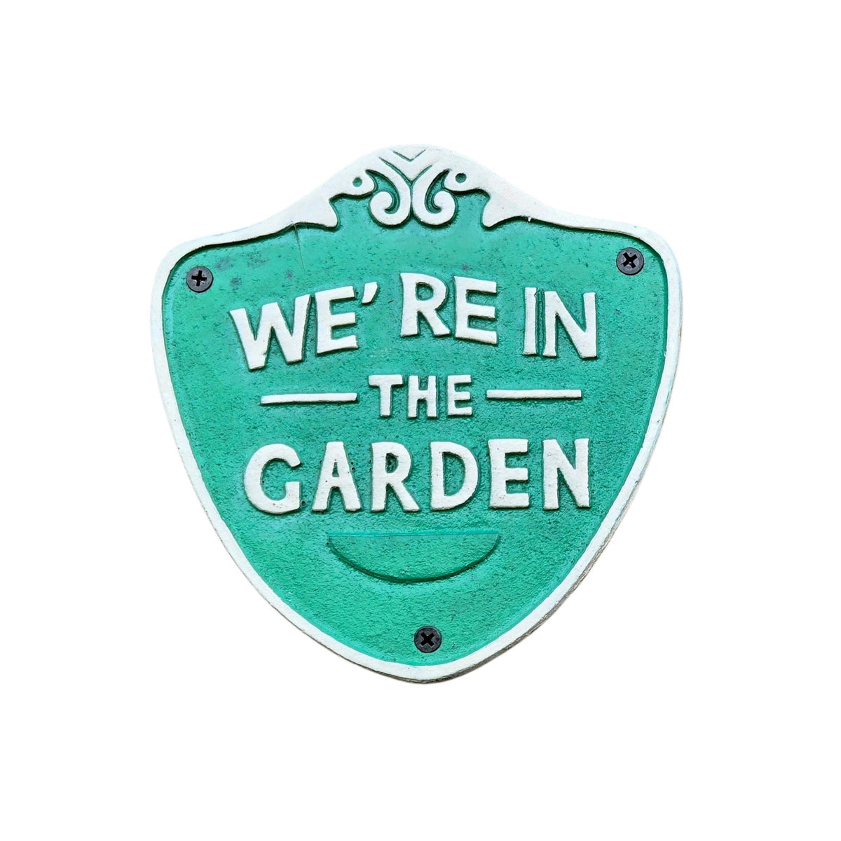 Cast Iron Garden Signs Set – Rustic Farmhouse Outdoor Decor, Welcoming Messages