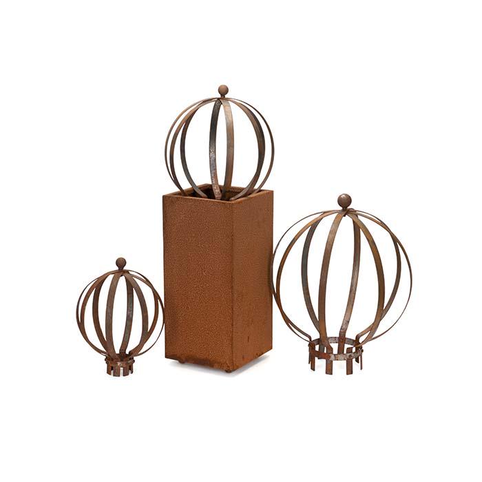 Rust Metal Topiary Ball Frames – Garden Sphere Planter Decor Set