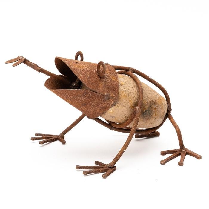 Rustic Metal Garden Animal Sculptures – Bee, Frog, Snail, Spider Yard Art