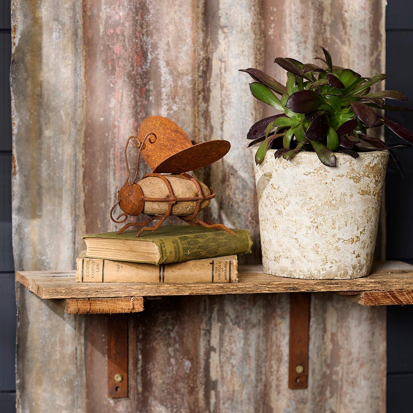Rustic Metal Garden Animal Sculptures – Bee, Frog, Snail, Spider Yard Art