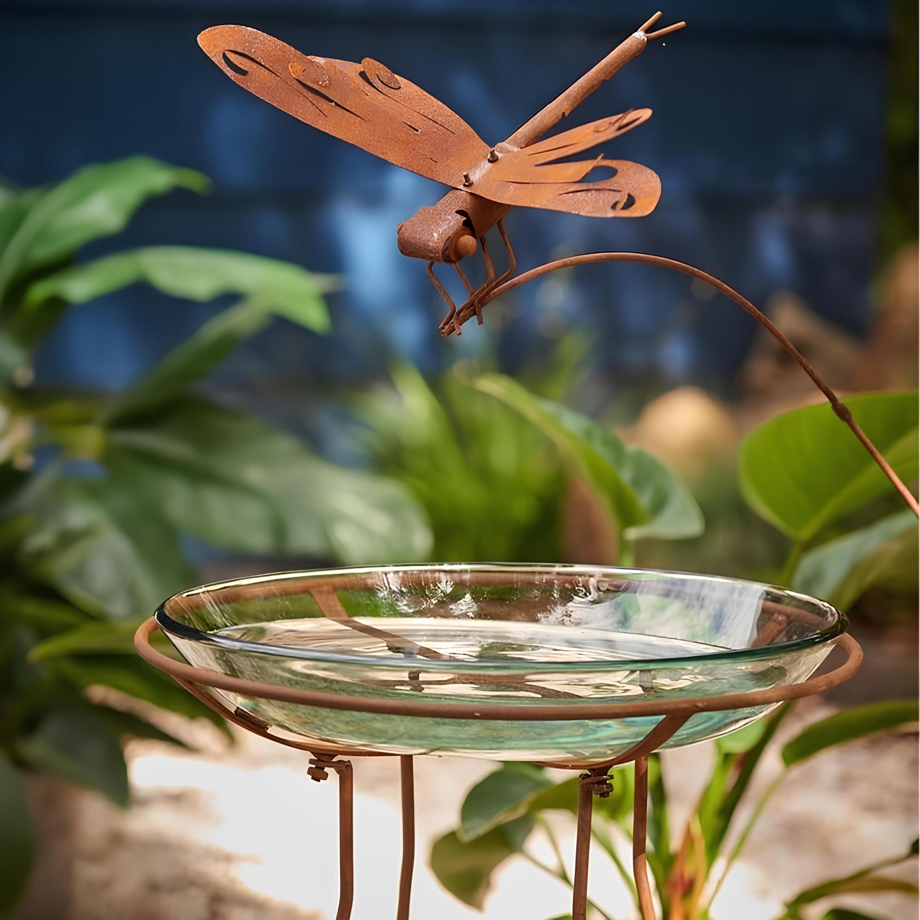 Rusty Metal Dragonfly Garden Stake – Vintage Yard Art Outdoor Sculpture for Garden Decor