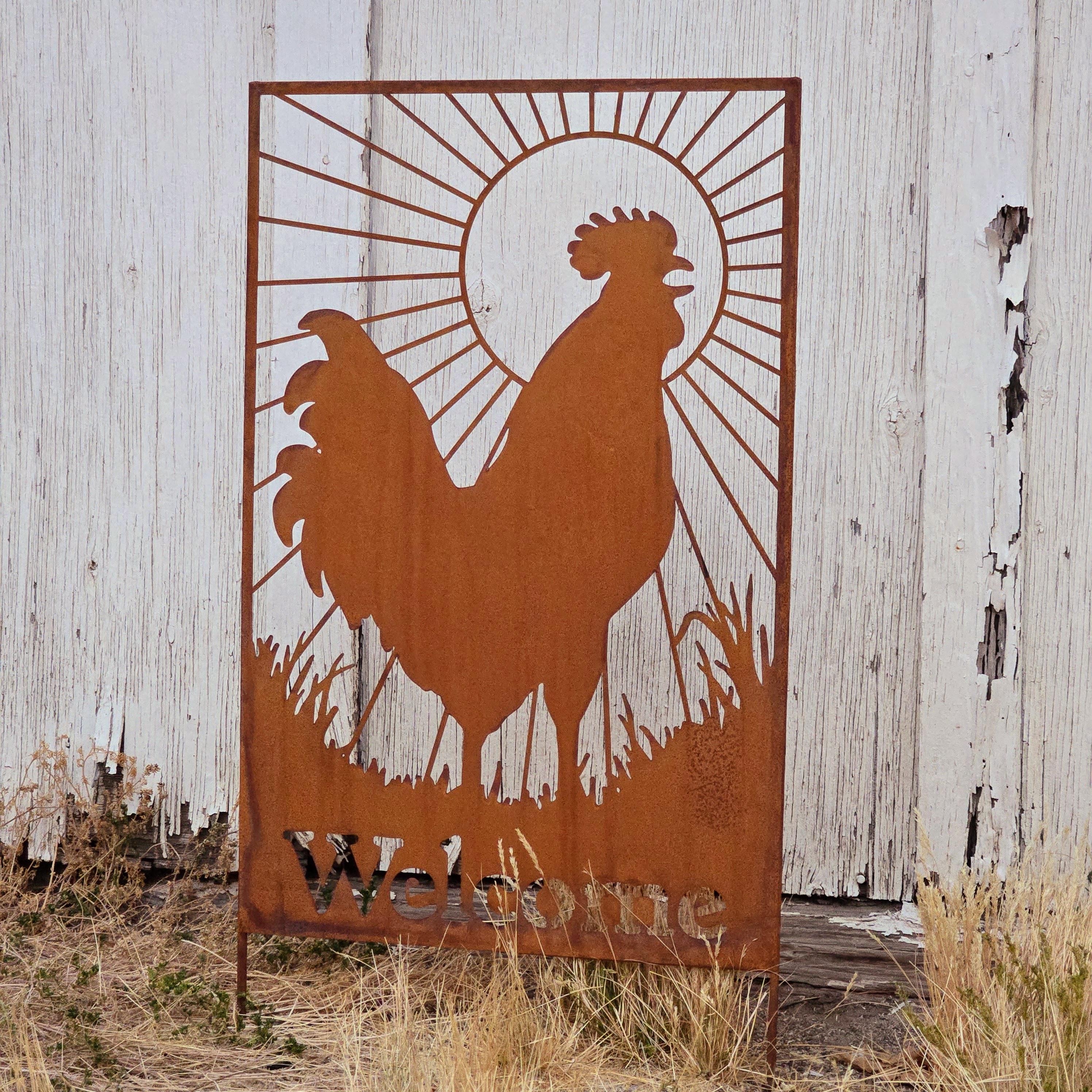 Metal Wildlife Wall Decor – Elk, Bear, Horse, Rooster Farmhouse Art
