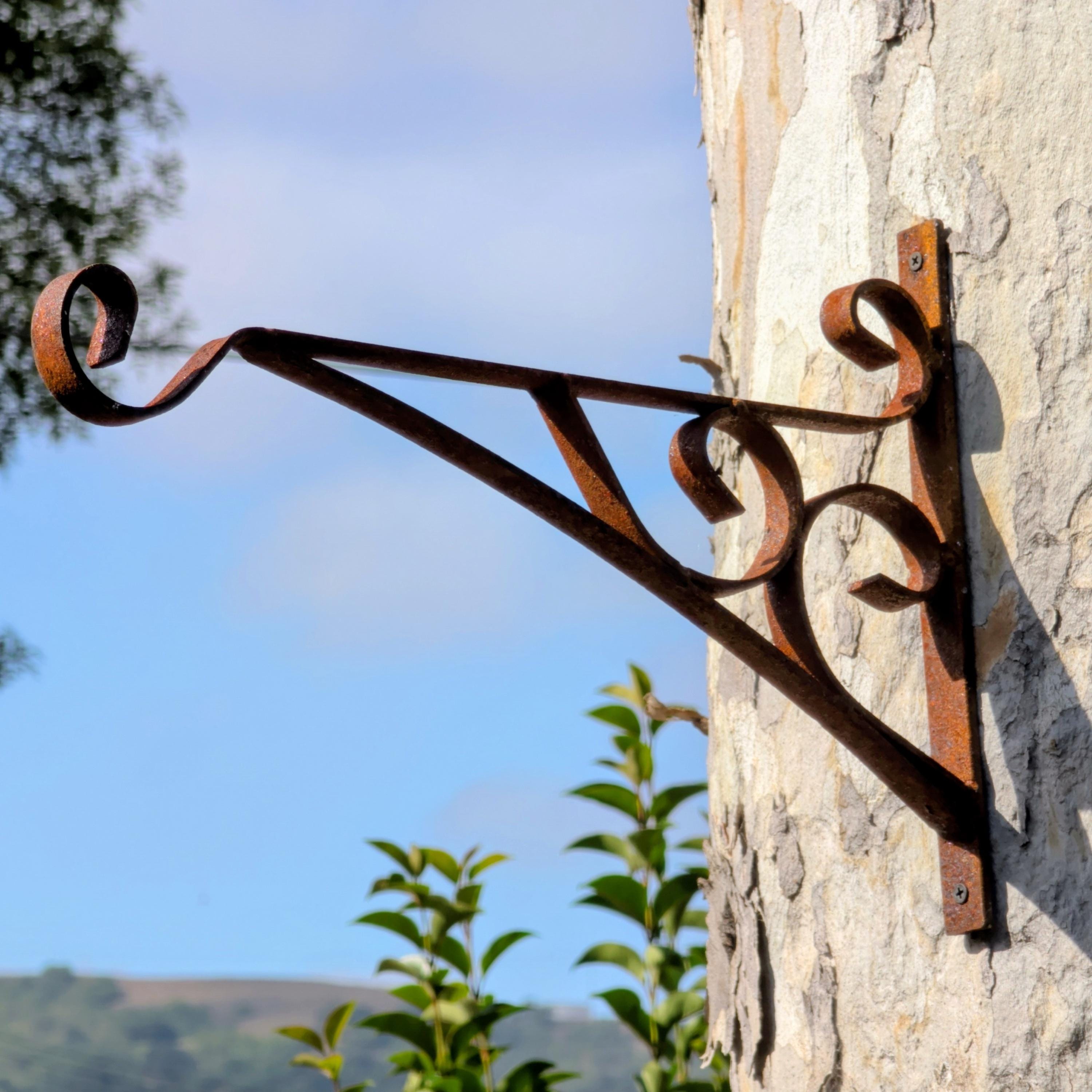 Rusty Metal Double Heart Orb Garden Sculpture, Rustic Outdoor Decor