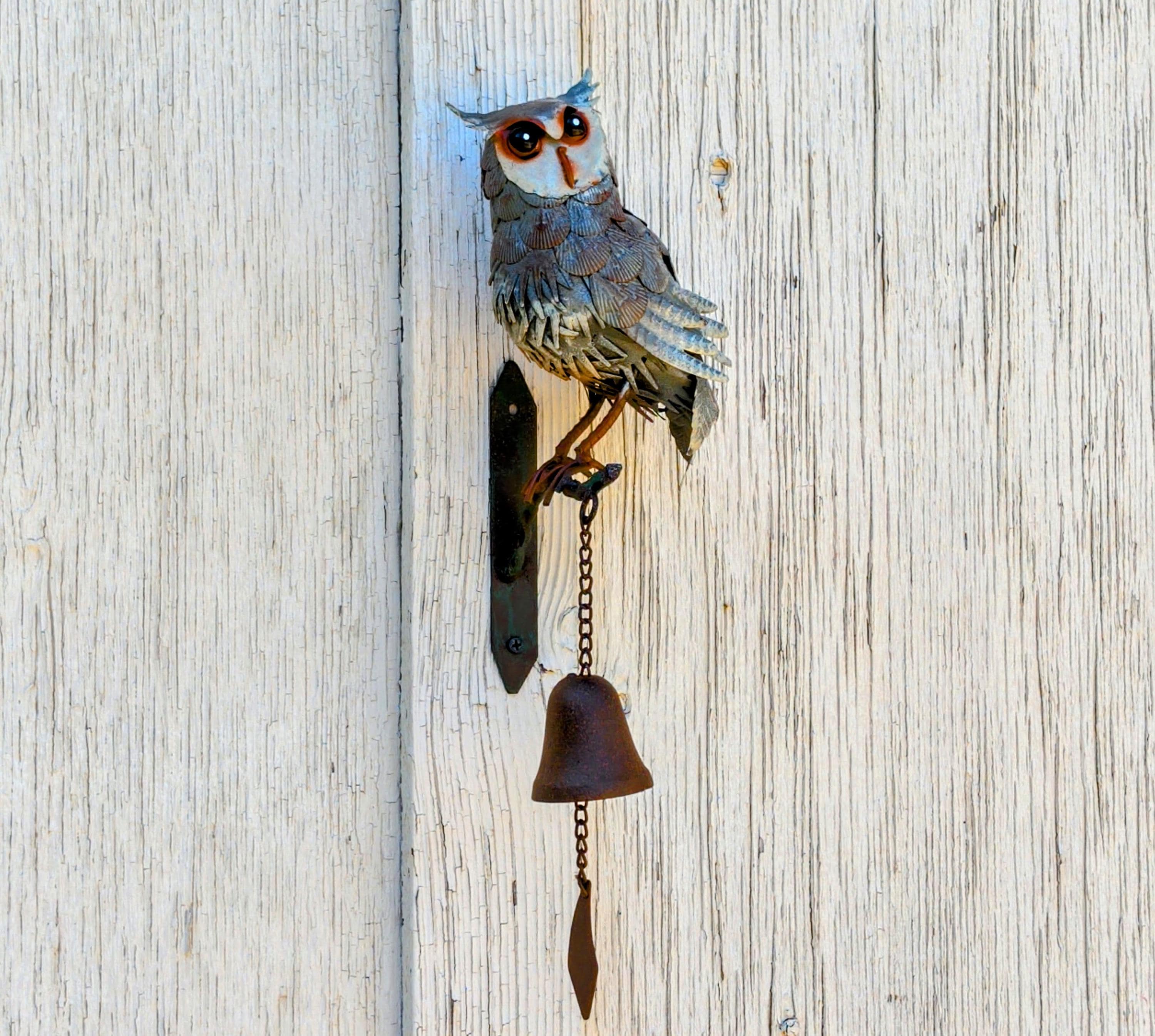 Rustic Metal Owl Wall Sculpture - Handmade Vintage Garden Decor