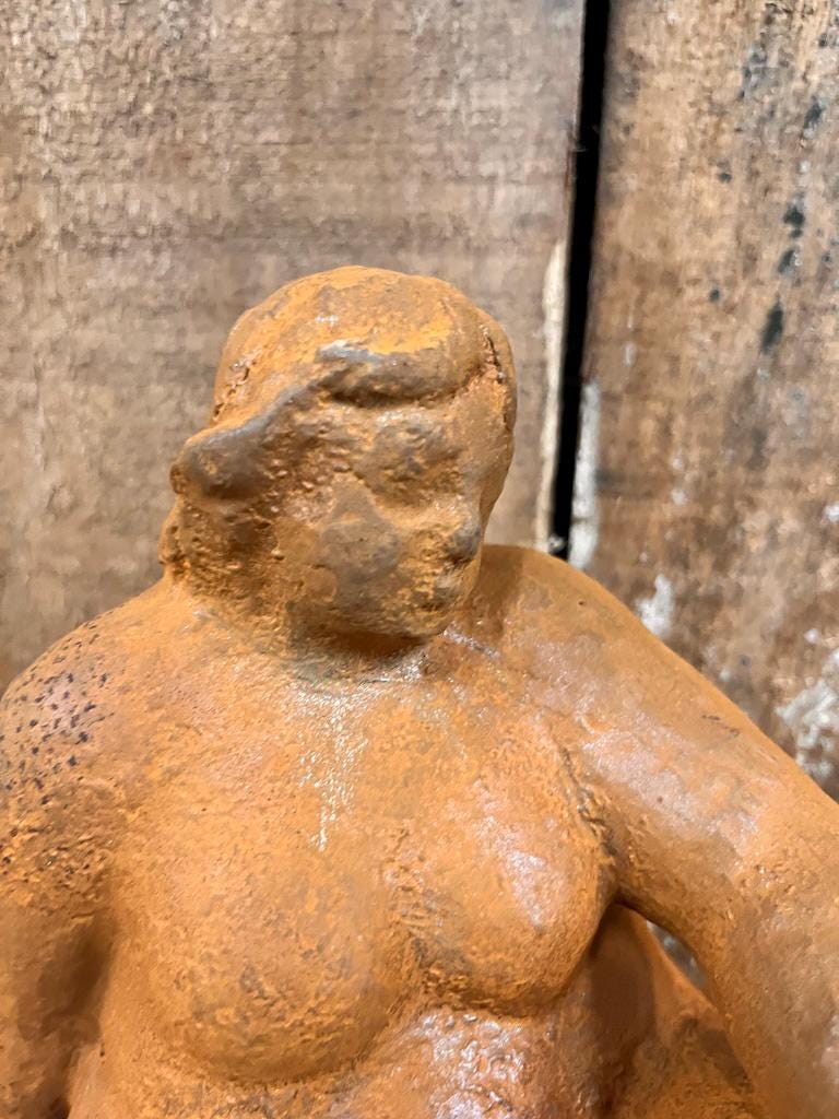 Set of 3 Cast Iron Curvy Lady Statues, Rustic Garden Sculptures, Body Positive Art, Farmhouse Outdoor Decor, Full Figure Figurines