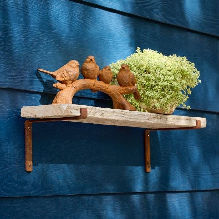 Cast Iron Bird Sculpture: Rustic Handcrafted Garden Decor