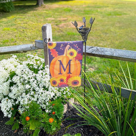 Metal Bird Nest Garden Flag Stand Outdoor Yard Flag Holder – Rustic Garden Flag Pole