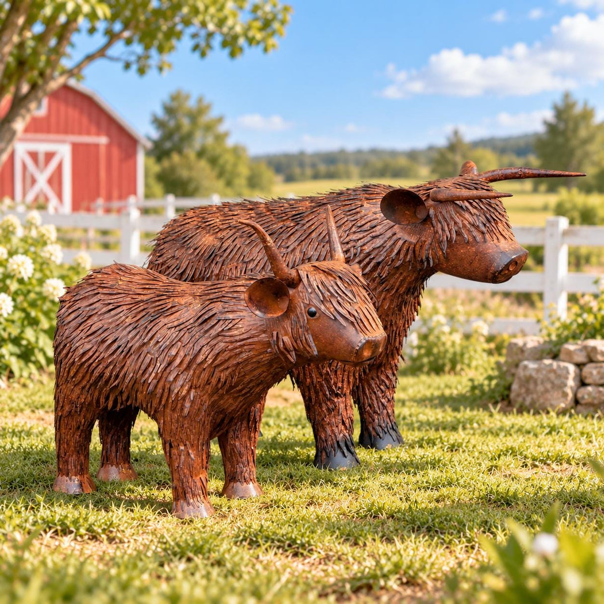 Medium Metal Garden Highland Cow