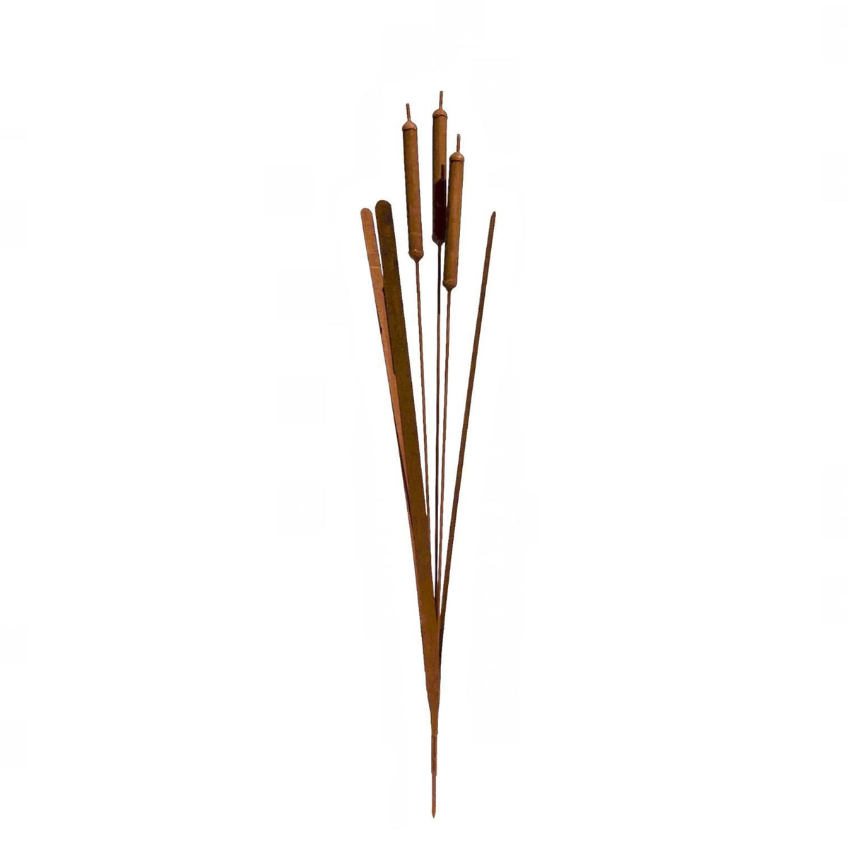Rustic Metal Cattail & Bulrush Garden Stake, Reed Grass Sculpture, Outdoor Yard Decor, Gardener Gift