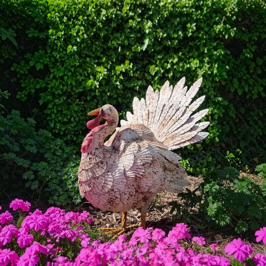 Pre-sale Rustic Metal Turkey Garden Statue – Thanksgiving Outdoor Decor, Fall Yard Sculpture, Farmhouse Gift