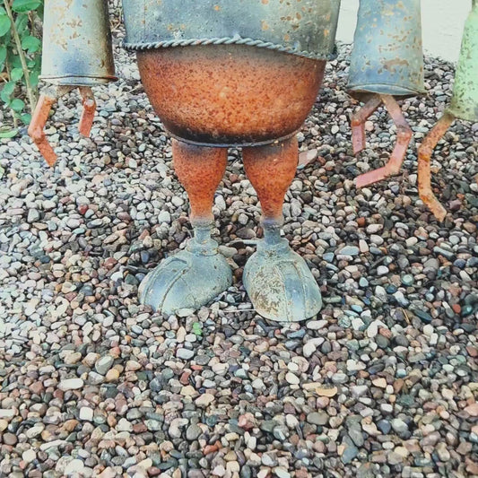 Whimsical Metal Robot Sculptures, Rustic Garden & Patio Decor, Unique Gift for Robot Lovers