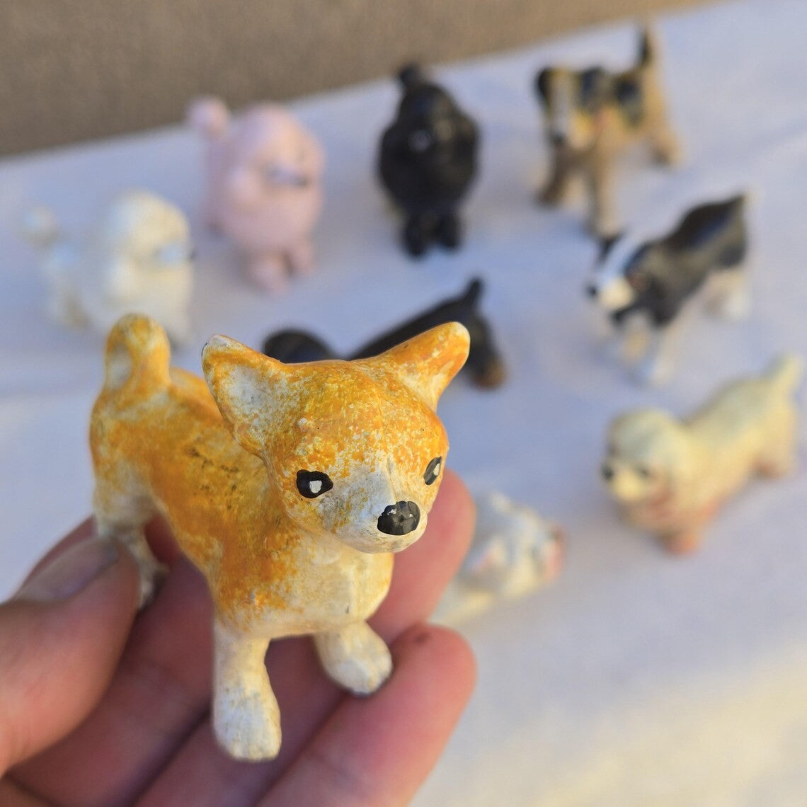 Cast Iron Puppy Paperweight Vintage Dog Figurine Rustic Heavy Metal Pet