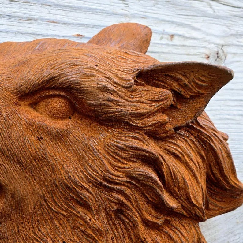 Cast Iron Eagle Head Wall Decor Rustic Country Style Wolf Wall Hanging Sculptur