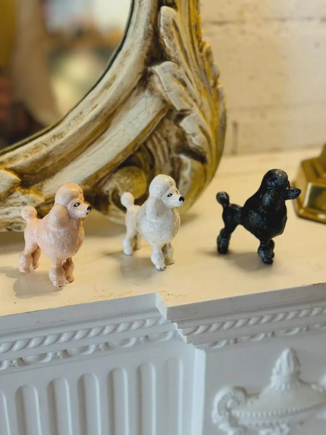 Cast Iron Puppy Paperweight Vintage Dog Figurine Rustic Metal Pet Sculpture