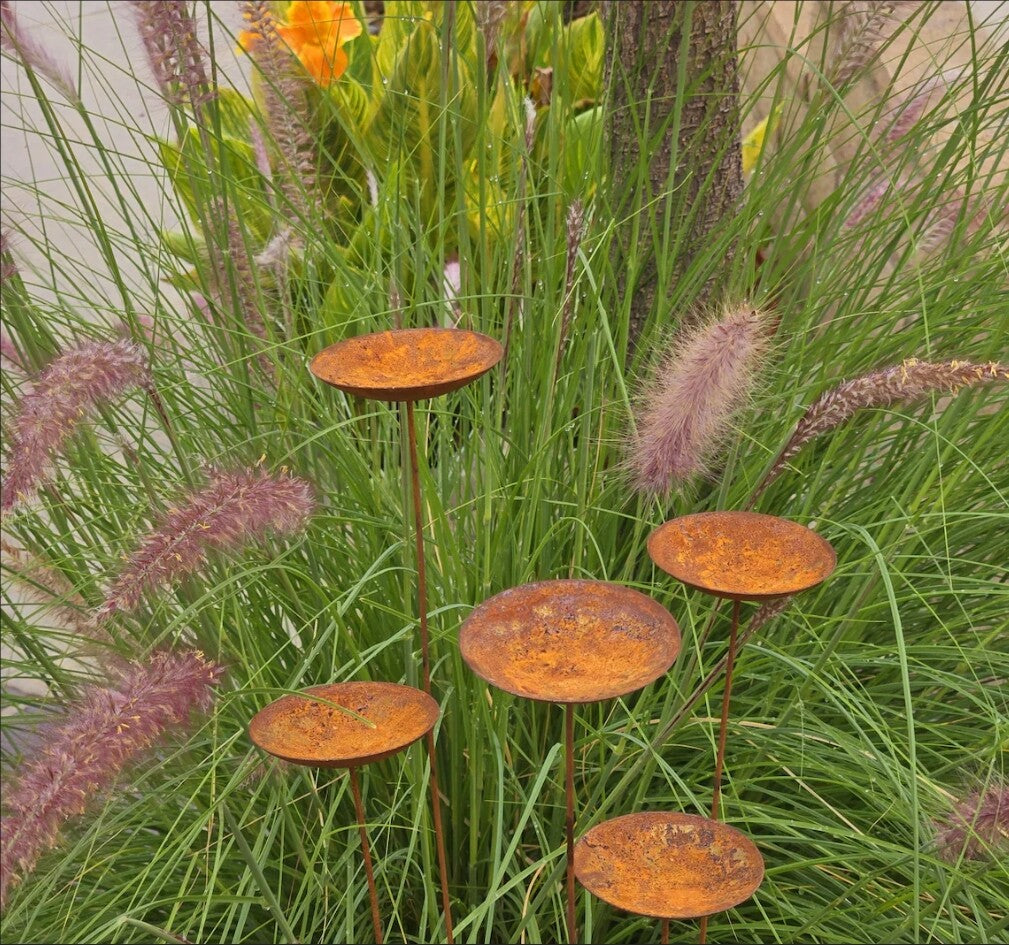 35" Tall Spinning Metal Kinetic Sculpture Wind-Activated Garden Art for Hypnot