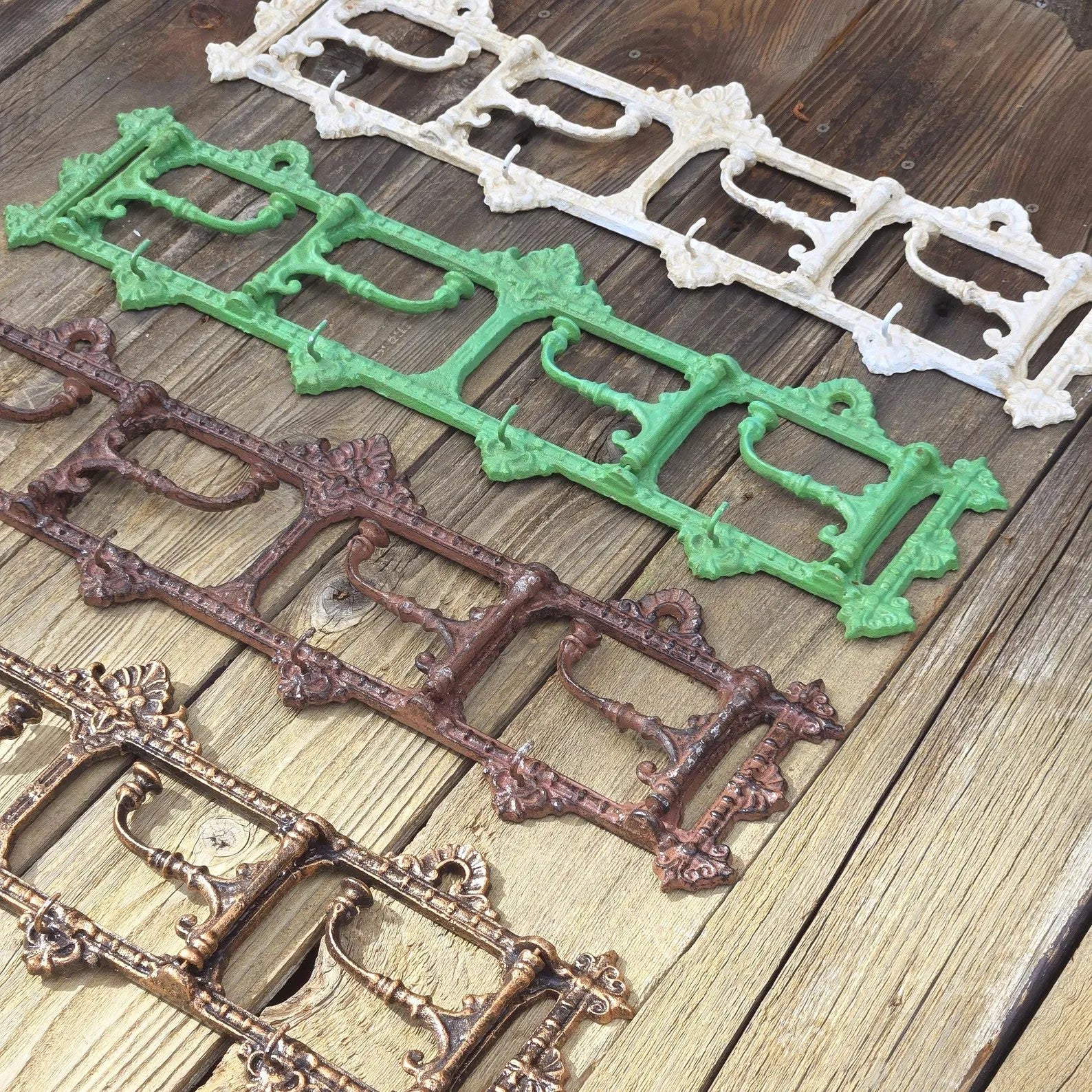 Cast Iron French Folding Coat Hook Rack – Vintage Wall Mounted Hanger for Hats