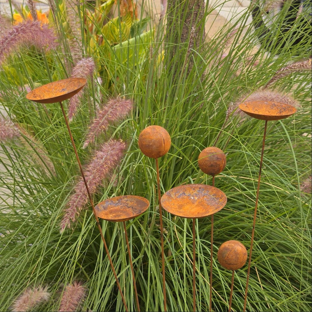 35" Tall Spinning Metal Kinetic Sculpture Wind-Activated Garden Art for Hypnot