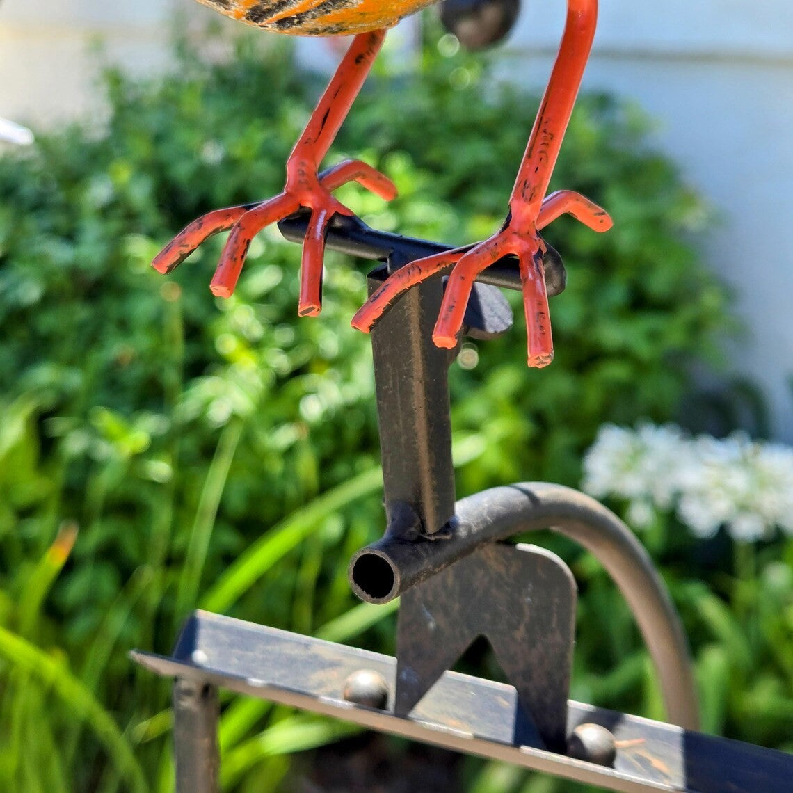 Metal Owl Cardinal Hummingbird Pink Pig Horse Crow Garden Balancing Rocker Stake