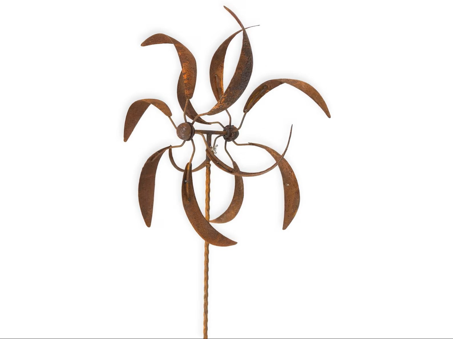 Rustic Metal Wind Spinner: Kinetic Garden Art, Patio Decor