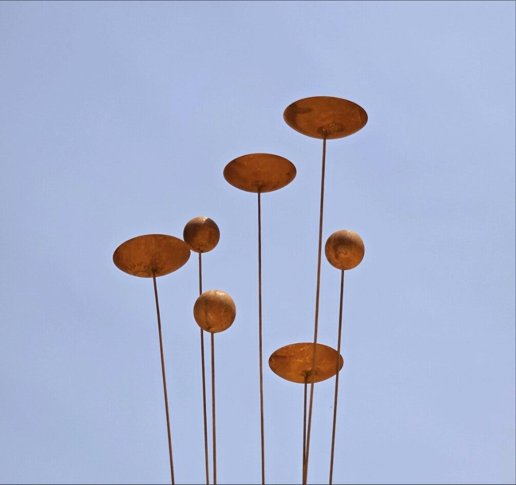 35" Tall Spinning Metal Kinetic Sculpture Wind-Activated Garden Art for Hypnot