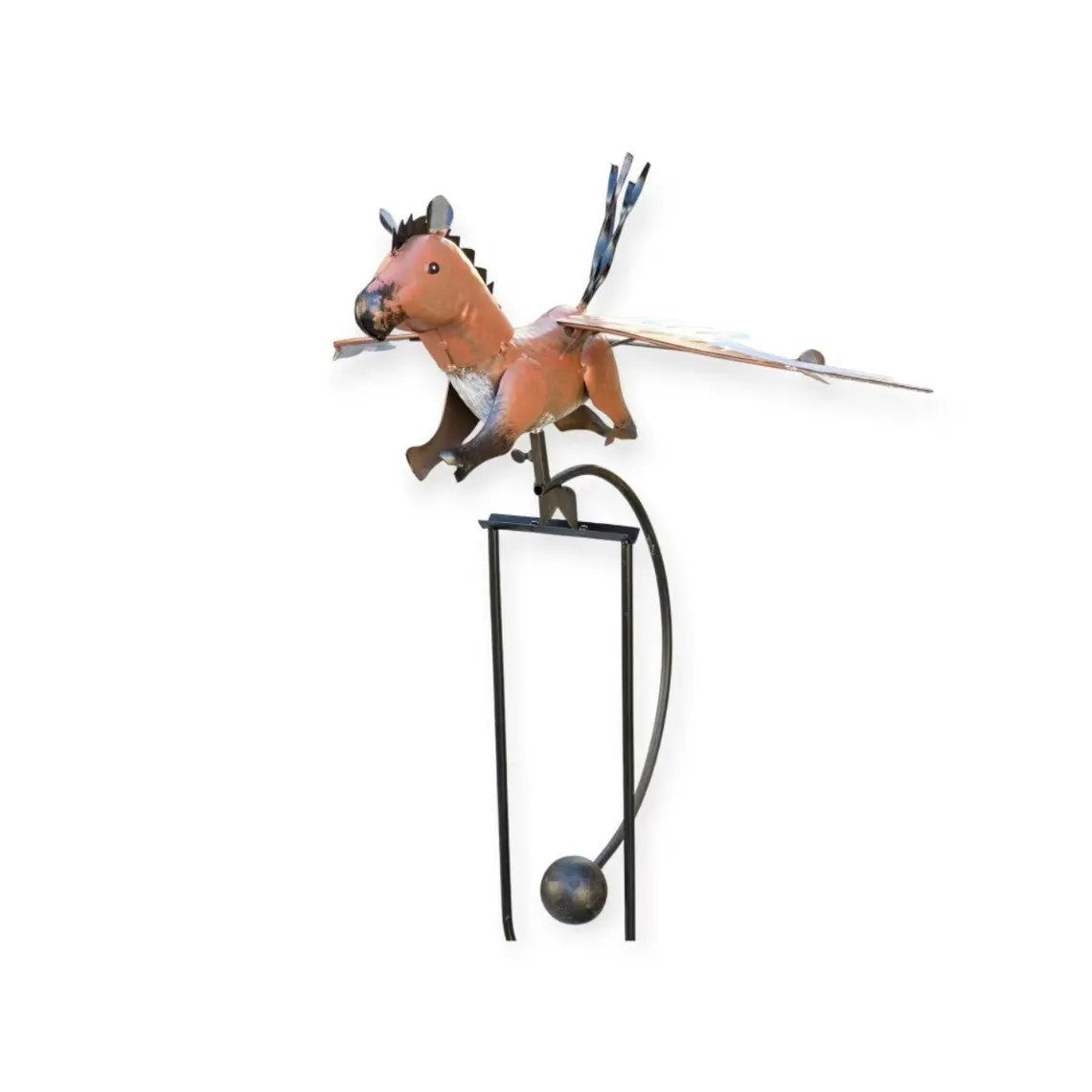 Metal Owl Cardinal Hummingbird Pink Pig Horse Crow Garden Balancing Rocker Stake