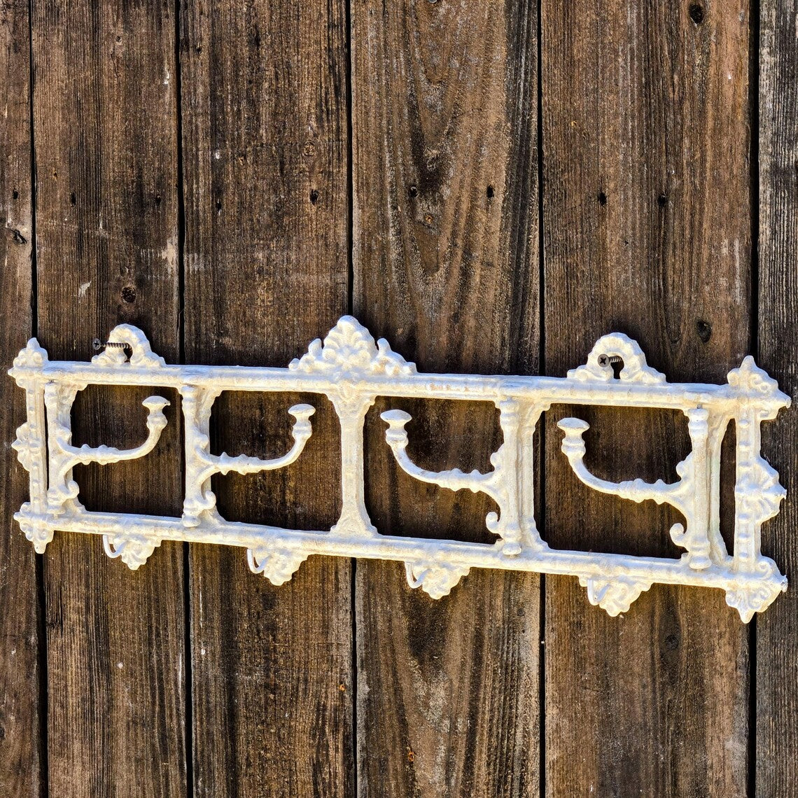 Cast Iron French Folding Coat Hook Rack – Vintage Wall Mounted Hanger for Hats